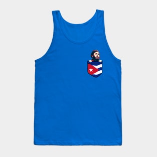 Fidel Castro Cuba Chest Pocket Tank Top